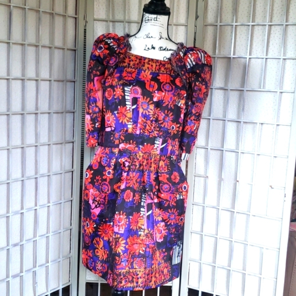 Desigual sheath new dress 3/4 bolero sleeves knee length size 44